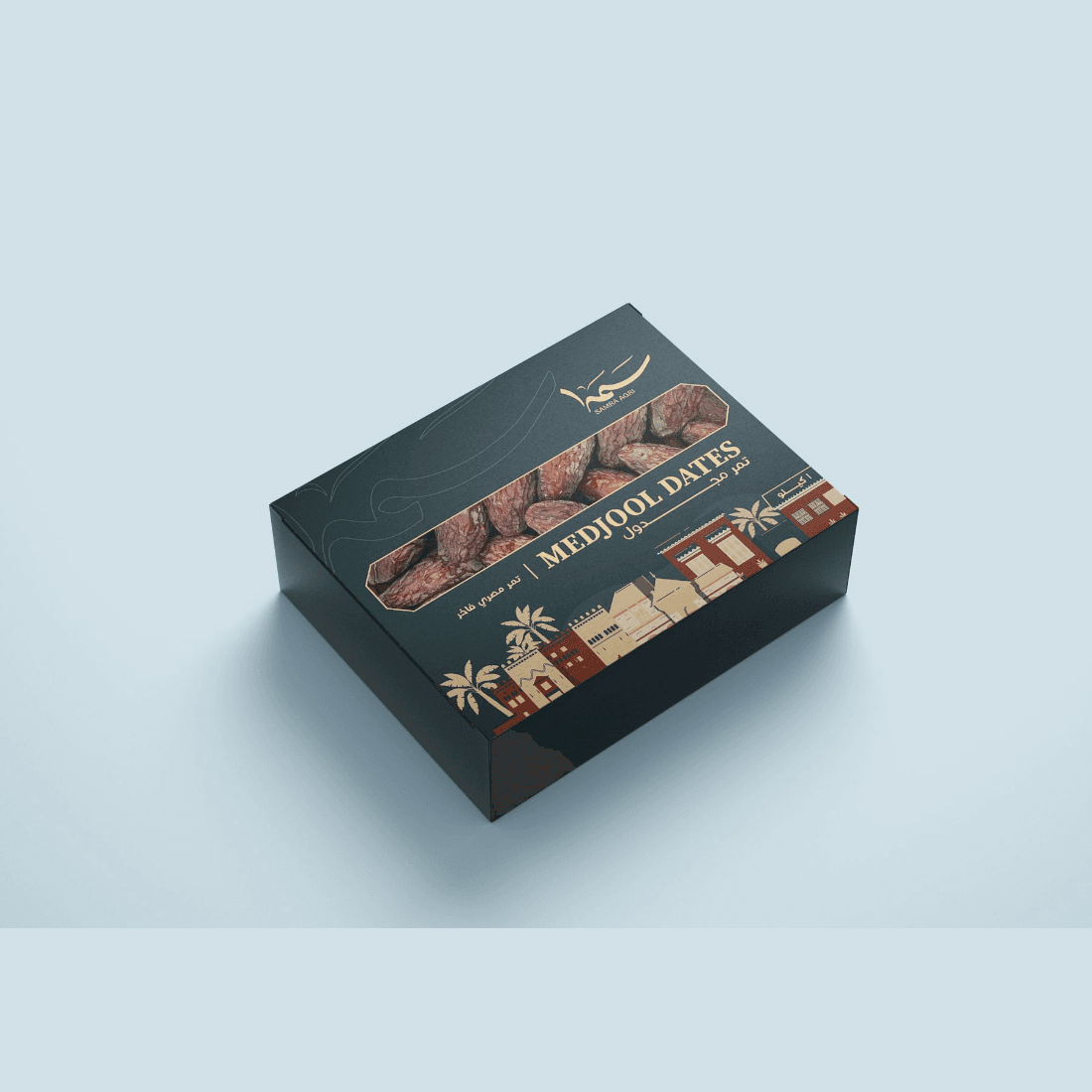 Samra Medjool dates in premium packaging